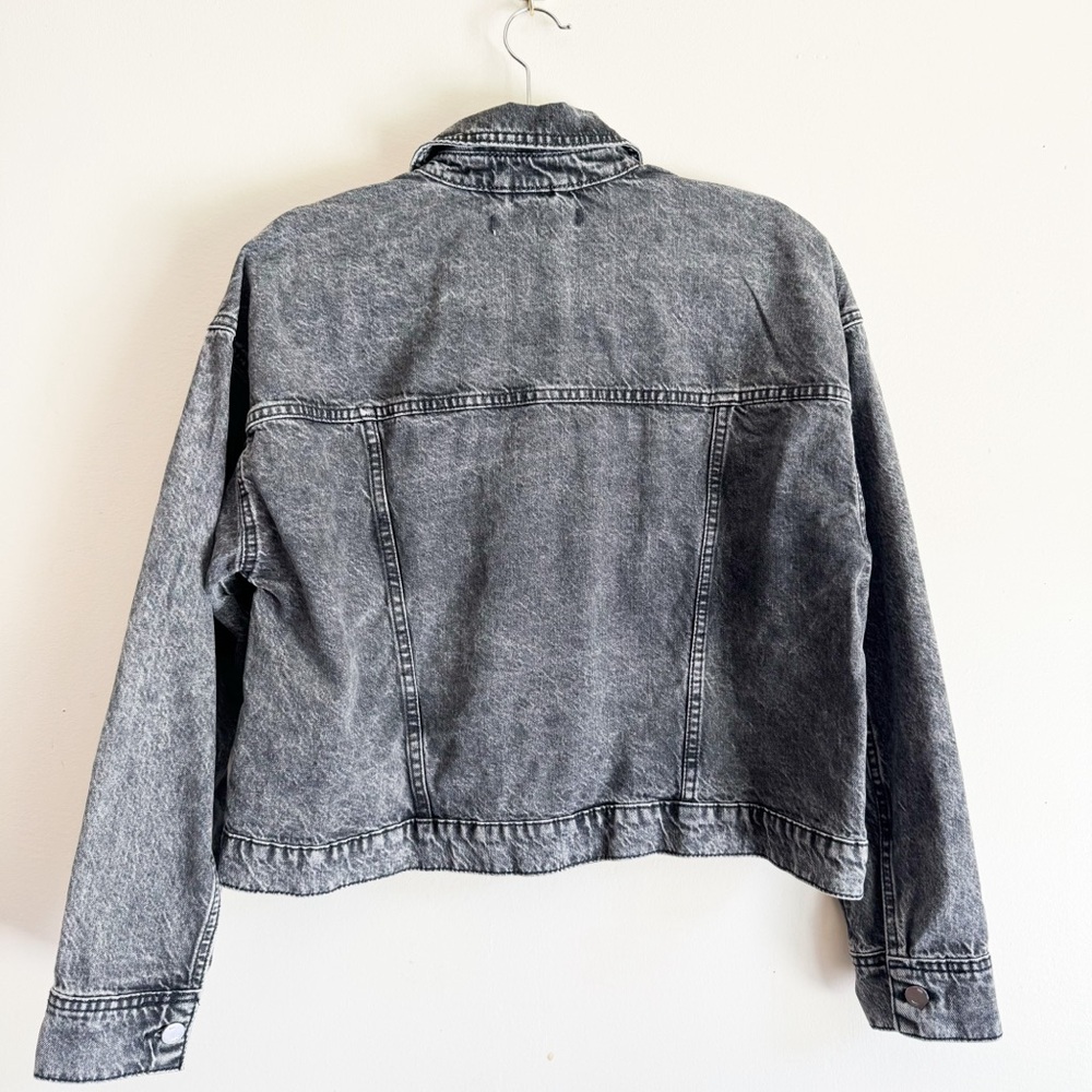 Zara Studded Denim Jacket Size Medium - Picture 7 of 9